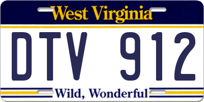 WV license plate DTV912