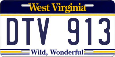 WV license plate DTV913