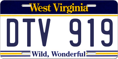 WV license plate DTV919