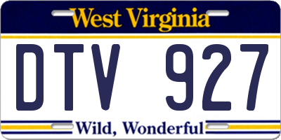 WV license plate DTV927