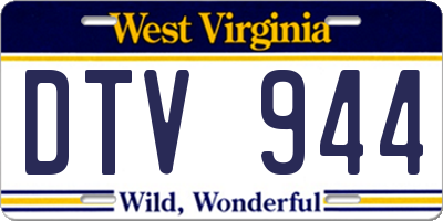 WV license plate DTV944