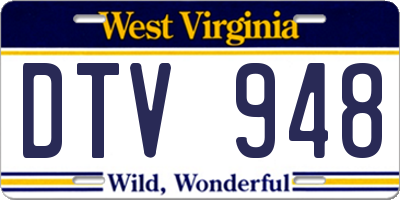 WV license plate DTV948