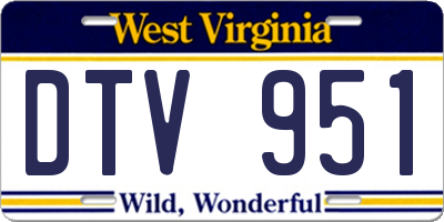 WV license plate DTV951