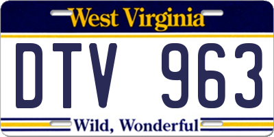 WV license plate DTV963
