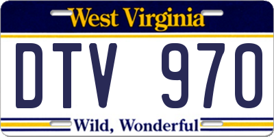 WV license plate DTV970