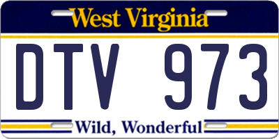 WV license plate DTV973