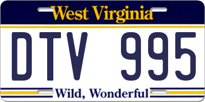 WV license plate DTV995