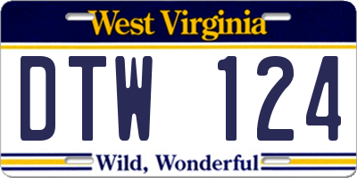 WV license plate DTW124
