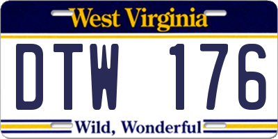 WV license plate DTW176