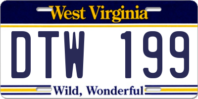 WV license plate DTW199