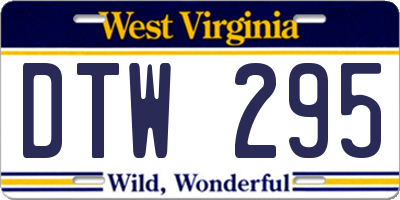 WV license plate DTW295