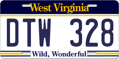 WV license plate DTW328