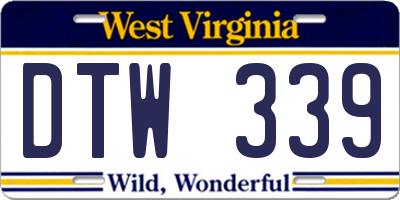 WV license plate DTW339