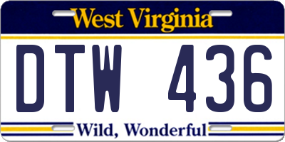 WV license plate DTW436