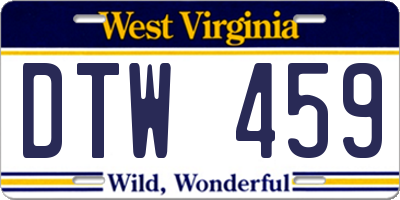 WV license plate DTW459