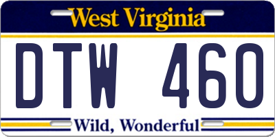 WV license plate DTW460