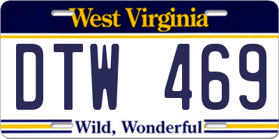 WV license plate DTW469