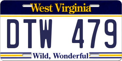 WV license plate DTW479