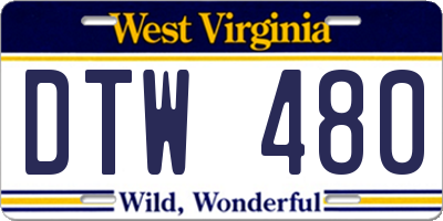 WV license plate DTW480