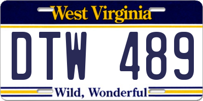 WV license plate DTW489