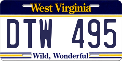 WV license plate DTW495