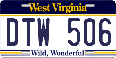 WV license plate DTW506