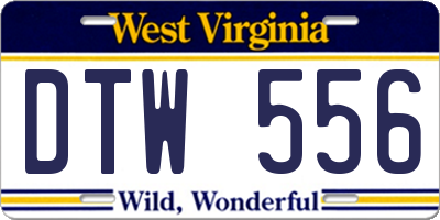 WV license plate DTW556