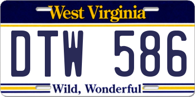 WV license plate DTW586
