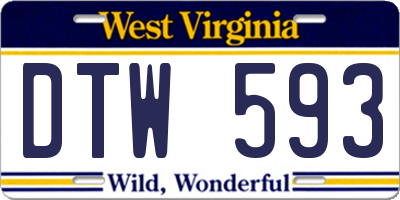 WV license plate DTW593