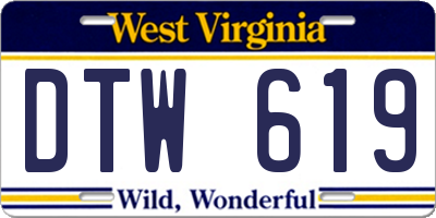 WV license plate DTW619