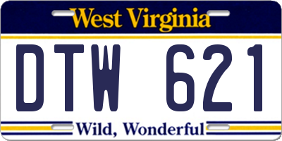 WV license plate DTW621