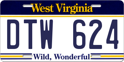WV license plate DTW624