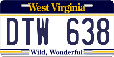 WV license plate DTW638