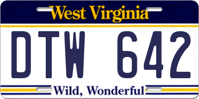 WV license plate DTW642