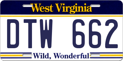 WV license plate DTW662