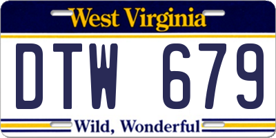 WV license plate DTW679
