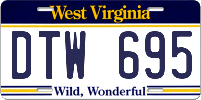 WV license plate DTW695