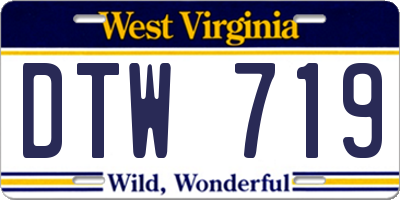 WV license plate DTW719