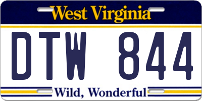 WV license plate DTW844