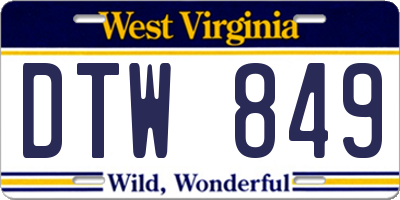 WV license plate DTW849
