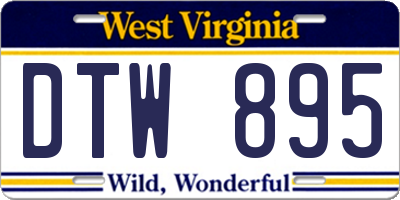 WV license plate DTW895