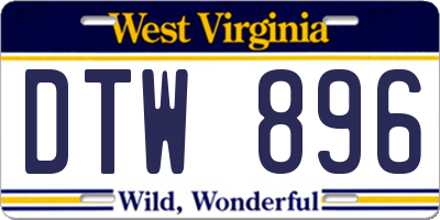 WV license plate DTW896
