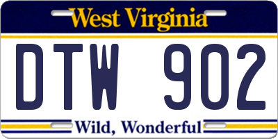 WV license plate DTW902