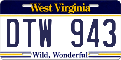WV license plate DTW943