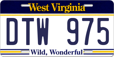 WV license plate DTW975