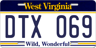WV license plate DTX069
