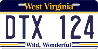 WV license plate DTX124