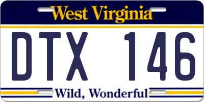 WV license plate DTX146