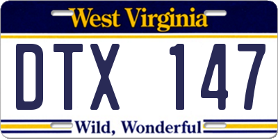 WV license plate DTX147