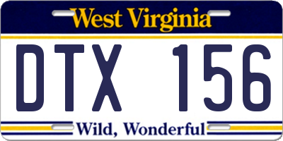 WV license plate DTX156